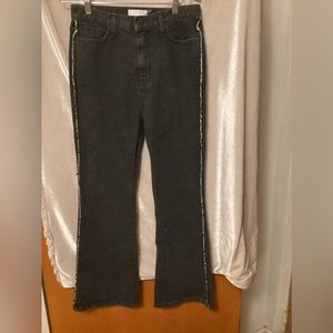 OAK+FORT BLACK WASHED BOOT CUT FRAYED HEM NWT SZ M